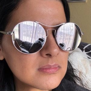 Round mirrored glasses silver